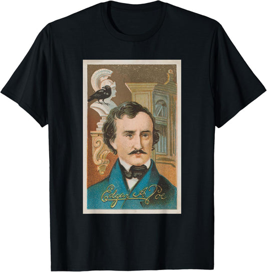 Edgar Allen Poe Illustrative Portrait (1888) T-Shirt - T-Shirt | Black