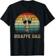 Vintage Giraffe Dad Giraffe Lovers Daddy Father's Day T-Shirt - T-Shirt | Black