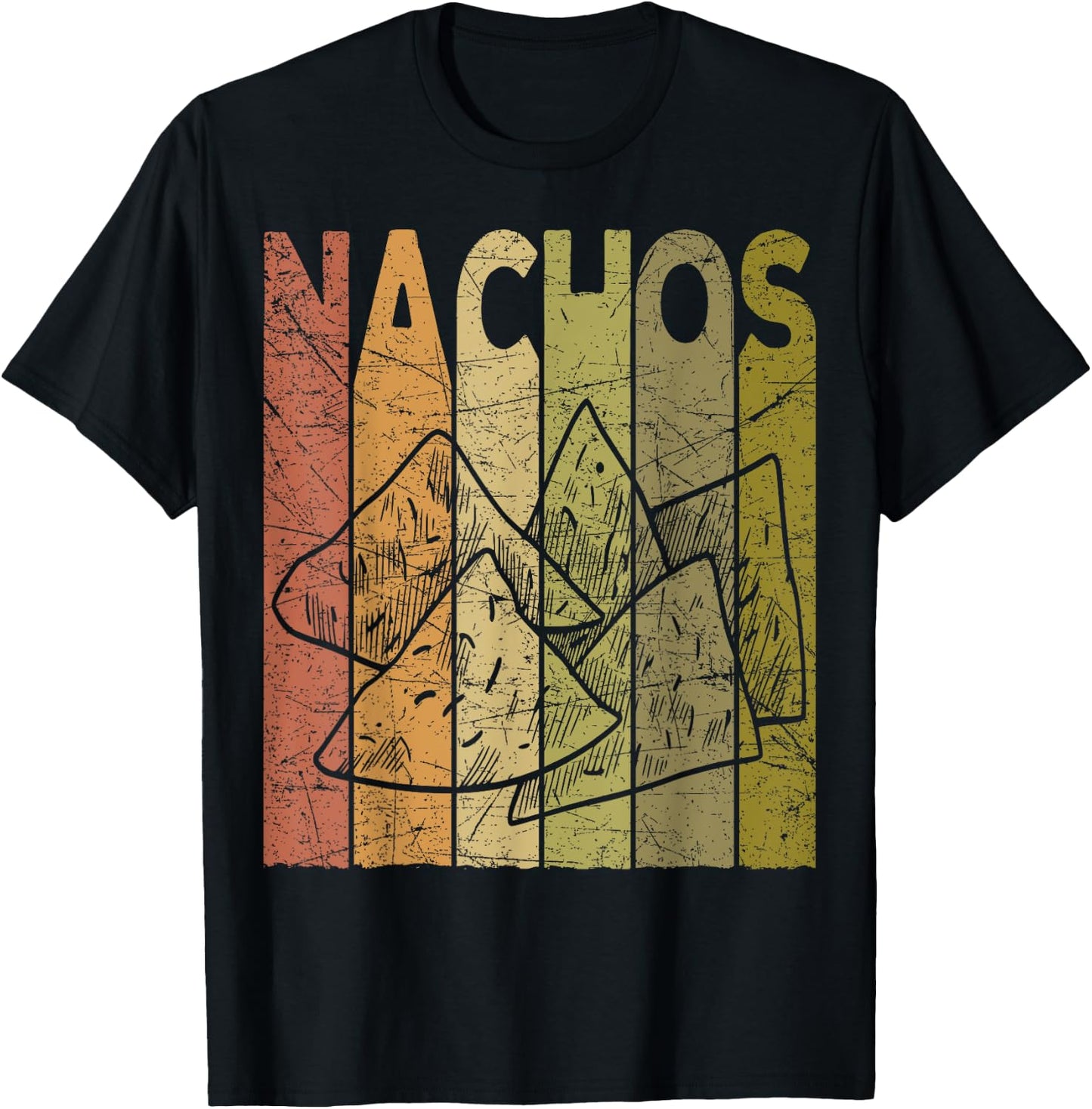 Mexican Nachos Vintage Mexican Food Retro Foodie Nacho T-Shirt - T-Shirt | Black