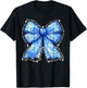 In November We Wear Blue Ribbon Coquette Diabetes Awareness T-Shirt - T-Shirt | Black