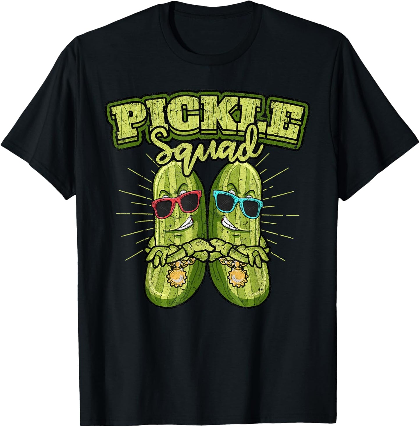 Pickle Squad Cucumber Dill Pickles Funny Pickle T-Shirt - T-Shirt | Black