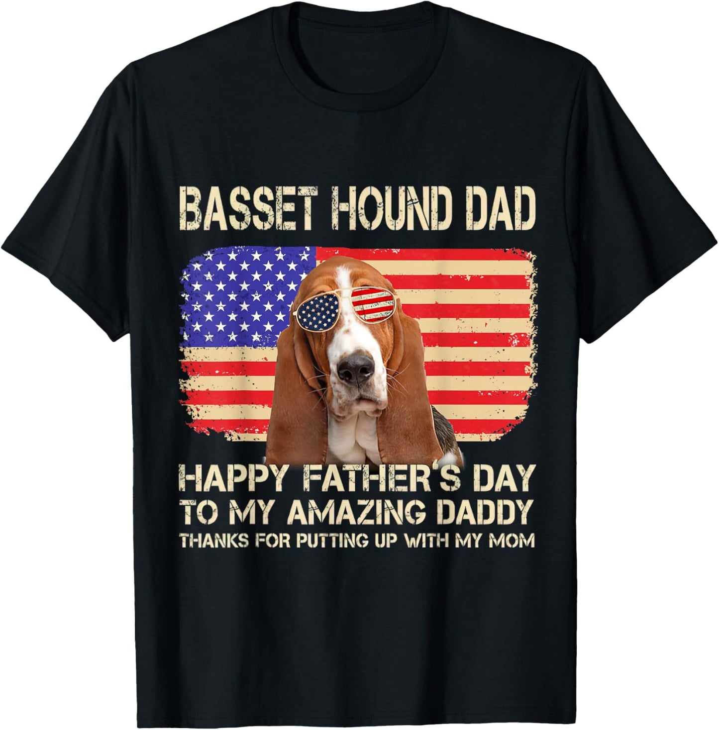 Basset Hound Dad Happy Fathers Day To My Amazing Daddy Dog Women T-Shirt - T-Shirt | Black