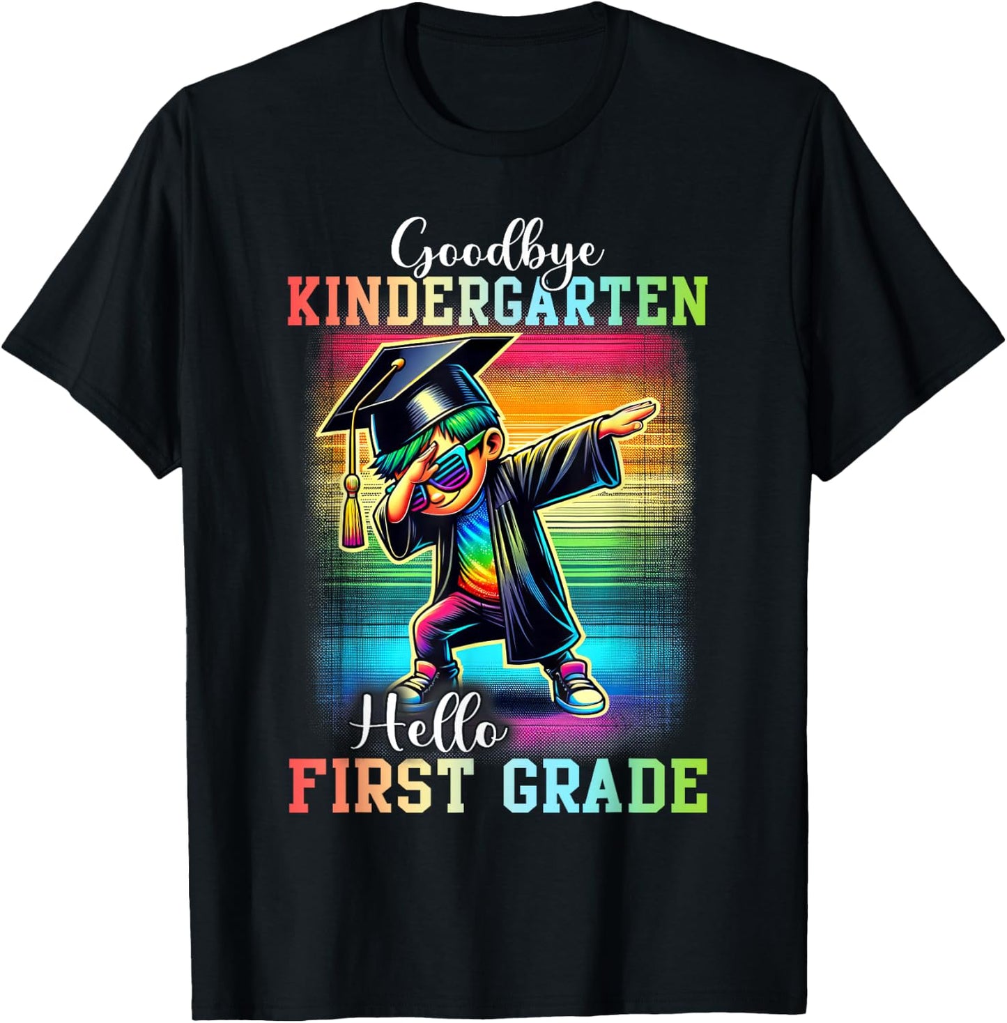 Goodbye Kindergarten Hello 1st Grade Last Day Dabbing Boy T-Shirt - T-Shirt | Black