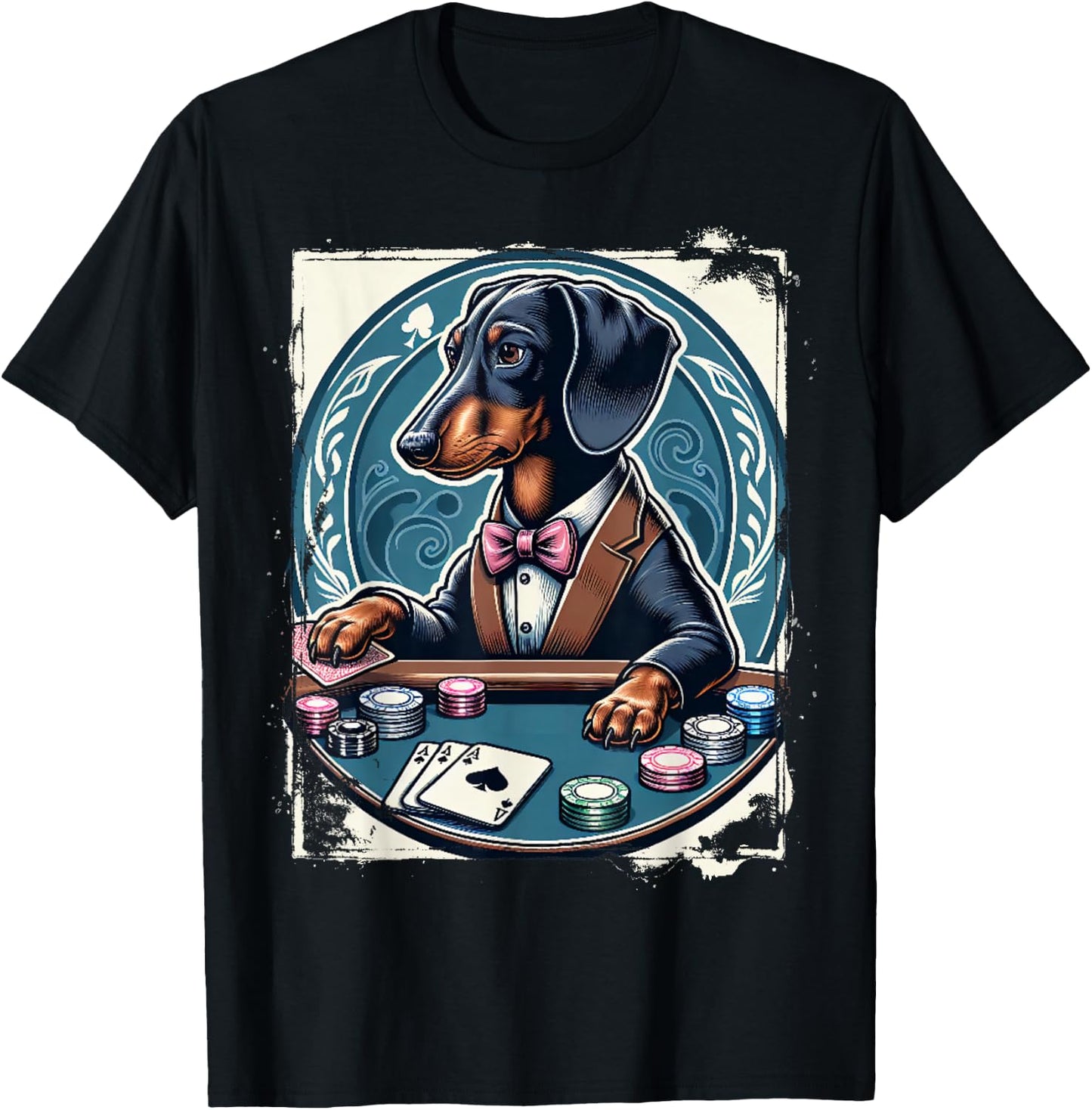 Dachshund Poker Costume Funny Teckel Dog Owner Pokers Women T-Shirt - T-Shirt | Black