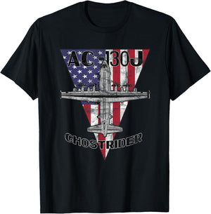 AC-130 J Ghostrider Military Airplane Patriotic Vintage T-Shirt - T-Shirt | Black