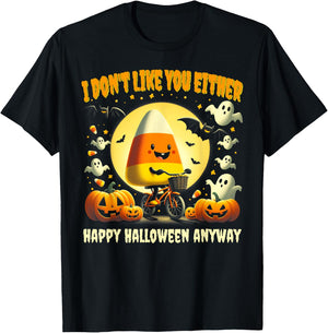 Halloween Costume Team Candy Corn I Don't Like You Either T-Shirt - T-Shirt | Black