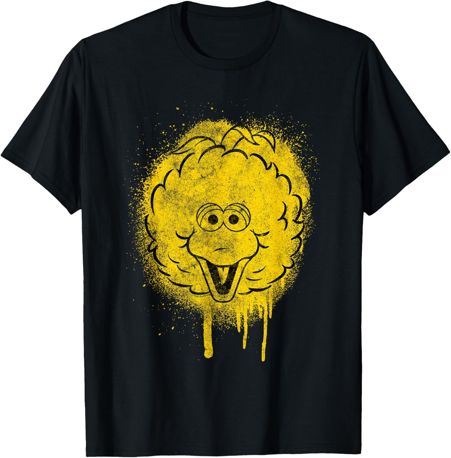 Sesame Street Big Bird Graffiti Spray Face Halloween Costume T-Shirt - T-Shirt | Black