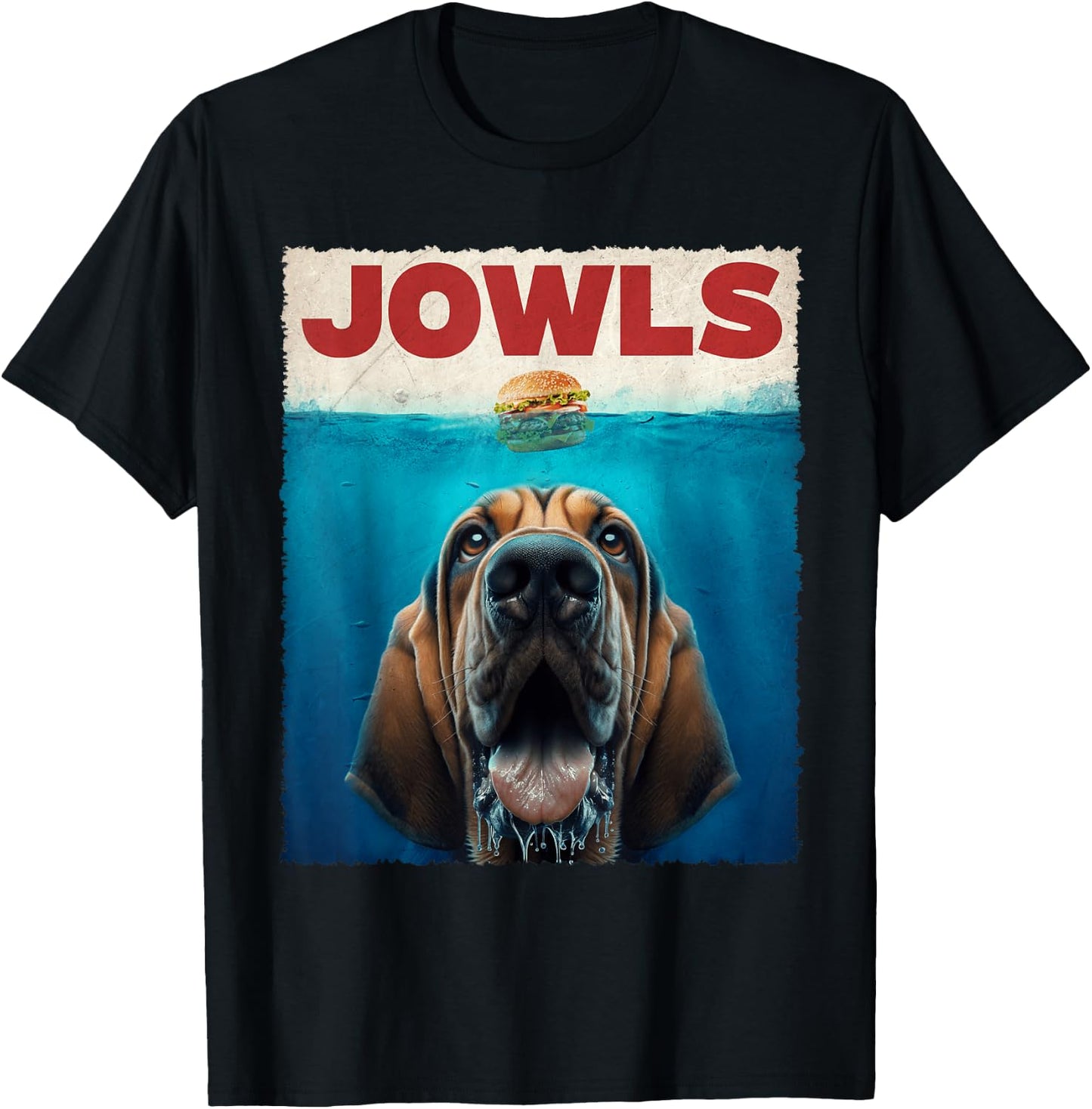 Graphic Jowls Bloodhound Dogs Awesome Animal Costume Humor T-Shirt - T-Shirt | Black