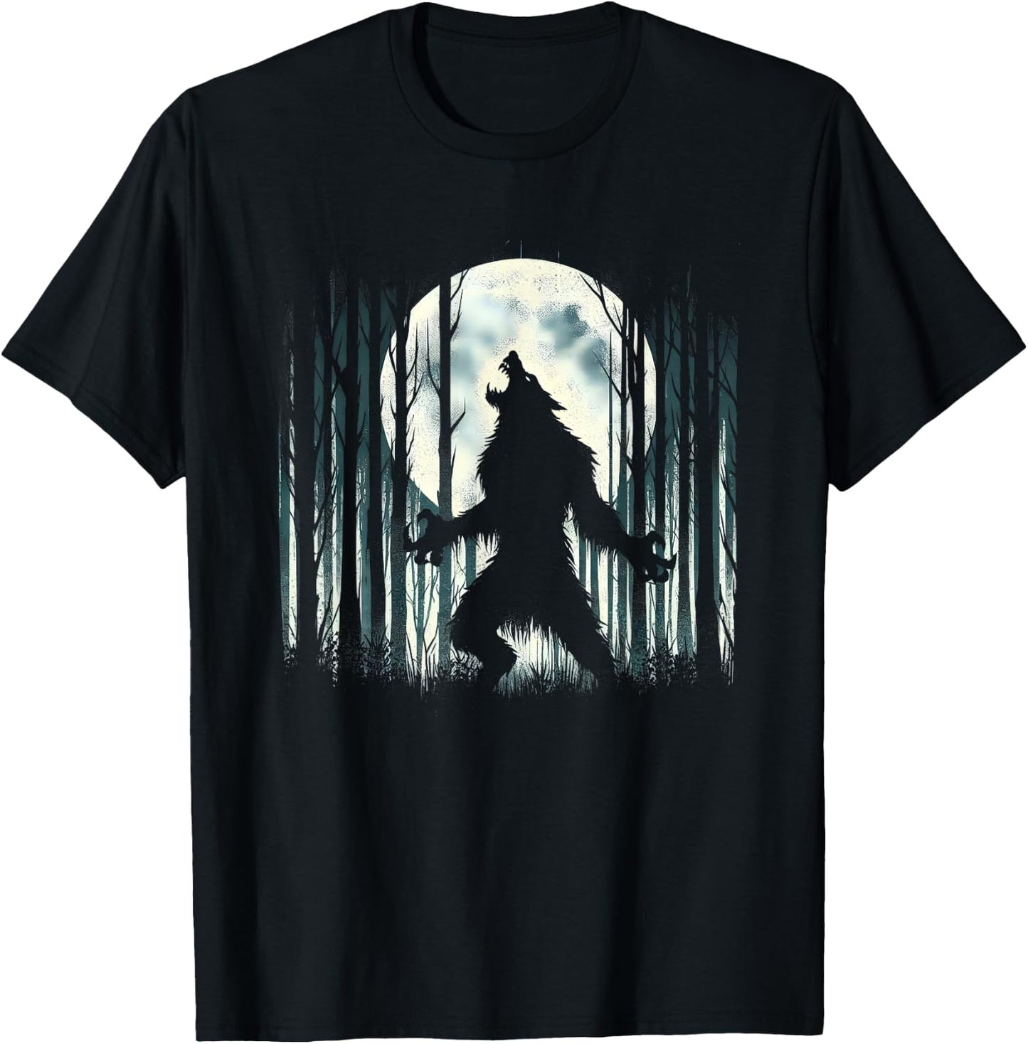 Werewolf Howling At Full Moon - Alpha Wolf Meme Literally Me T-Shirt - T-Shirt | Black