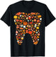 Teeth Doodles Pumpkin Fall Dental Hygienist Autumn Season T-Shirt - T-Shirt | Black