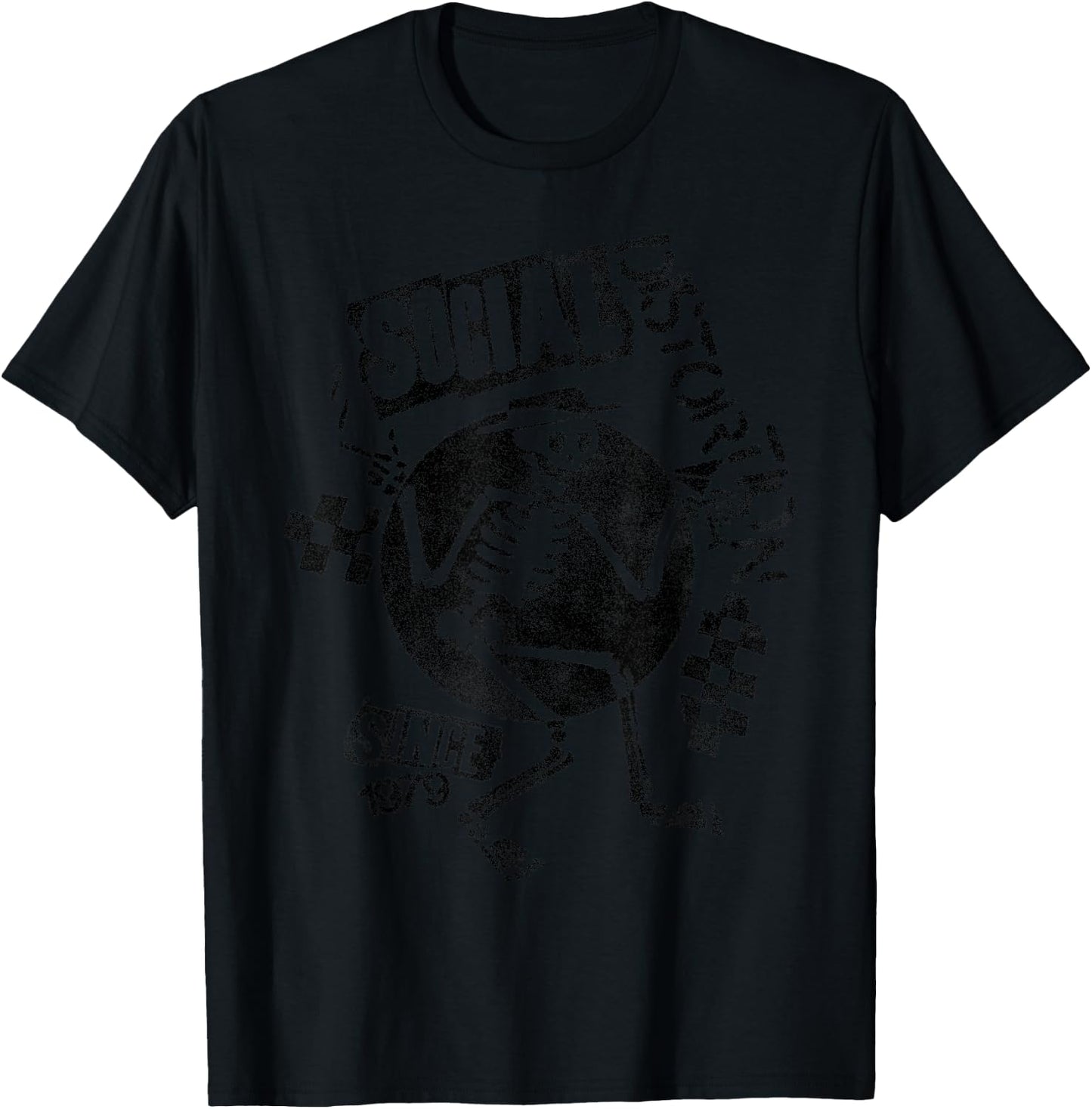 Official Social Distortion Black Spray Skelly T-Shirt - T-Shirt | Black