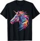 Unicorn Rainbow Animal Graphic Illustration Unicorn T-Shirt - T-Shirt | Black