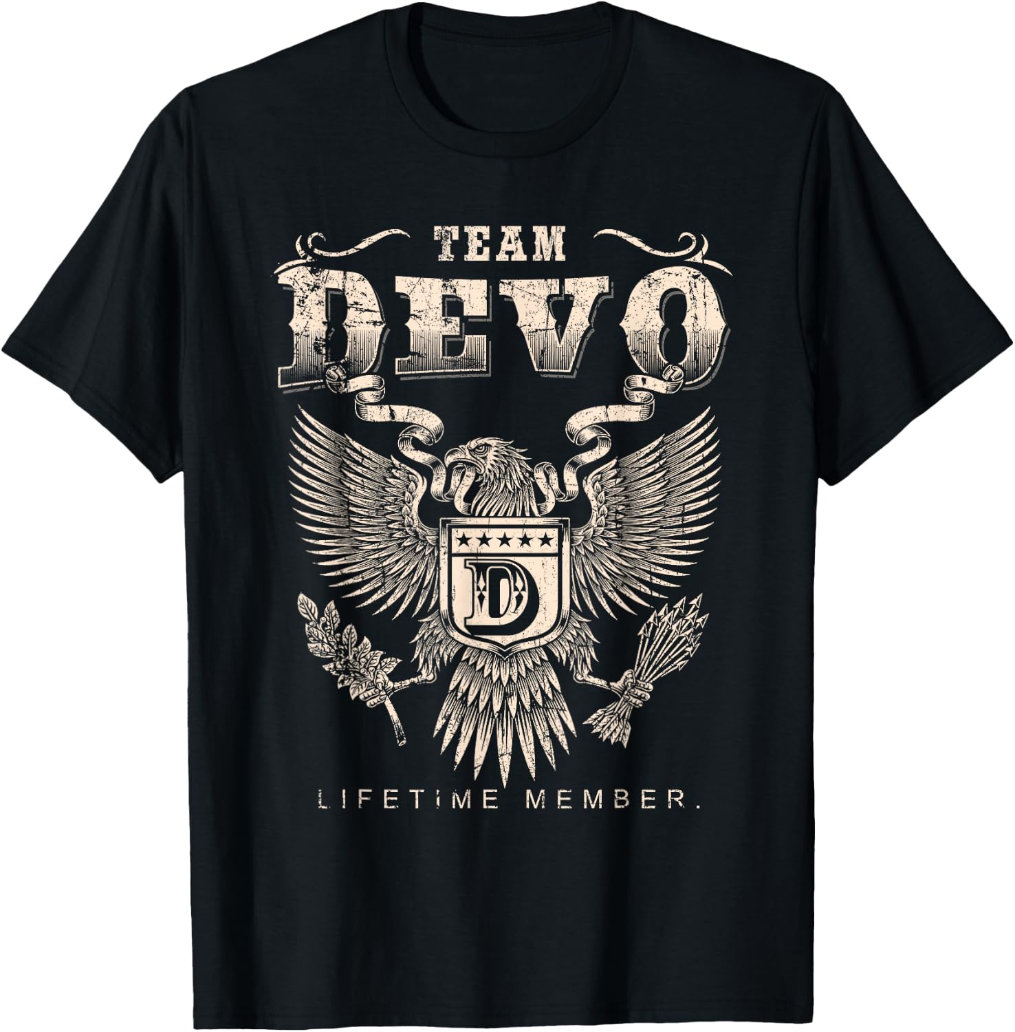Team Devo Lifetime Member - Devo Name T-Shirt - T-Shirt | Black