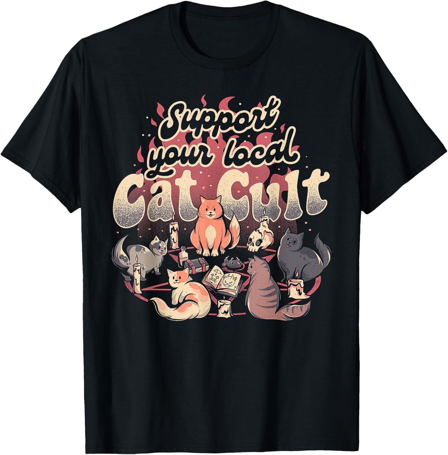 Support Your Local Cat Cult T-Shirt - T-Shirt | Black