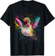 Hummingbird Men Woman Colorful Watercolor Hummingbird T-Shirt - T-Shirt | Black