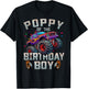 Poppy Of The Birthday Boy Monster Truck Family T-Shirt - T-Shirt | Black