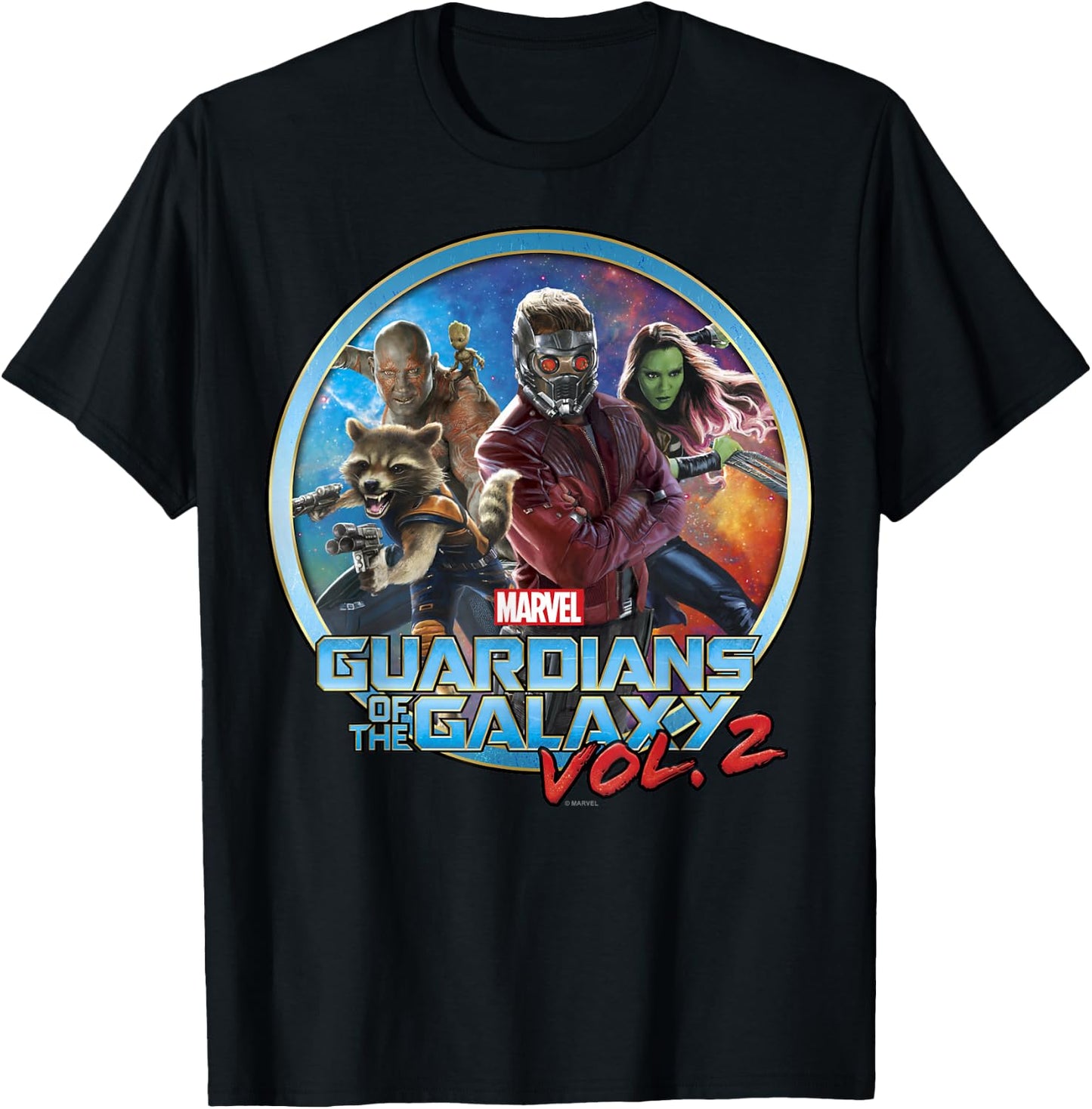 Marvel Guardians of The Galaxy Vol 2 Team Up Poster T-Shirt - T-Shirt | Black