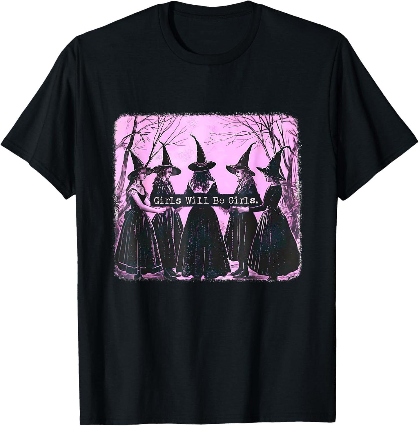 Funny Halloween Shirt 2025 Girl Will Be Girl Witch T-Shirt - T-Shirt | Black