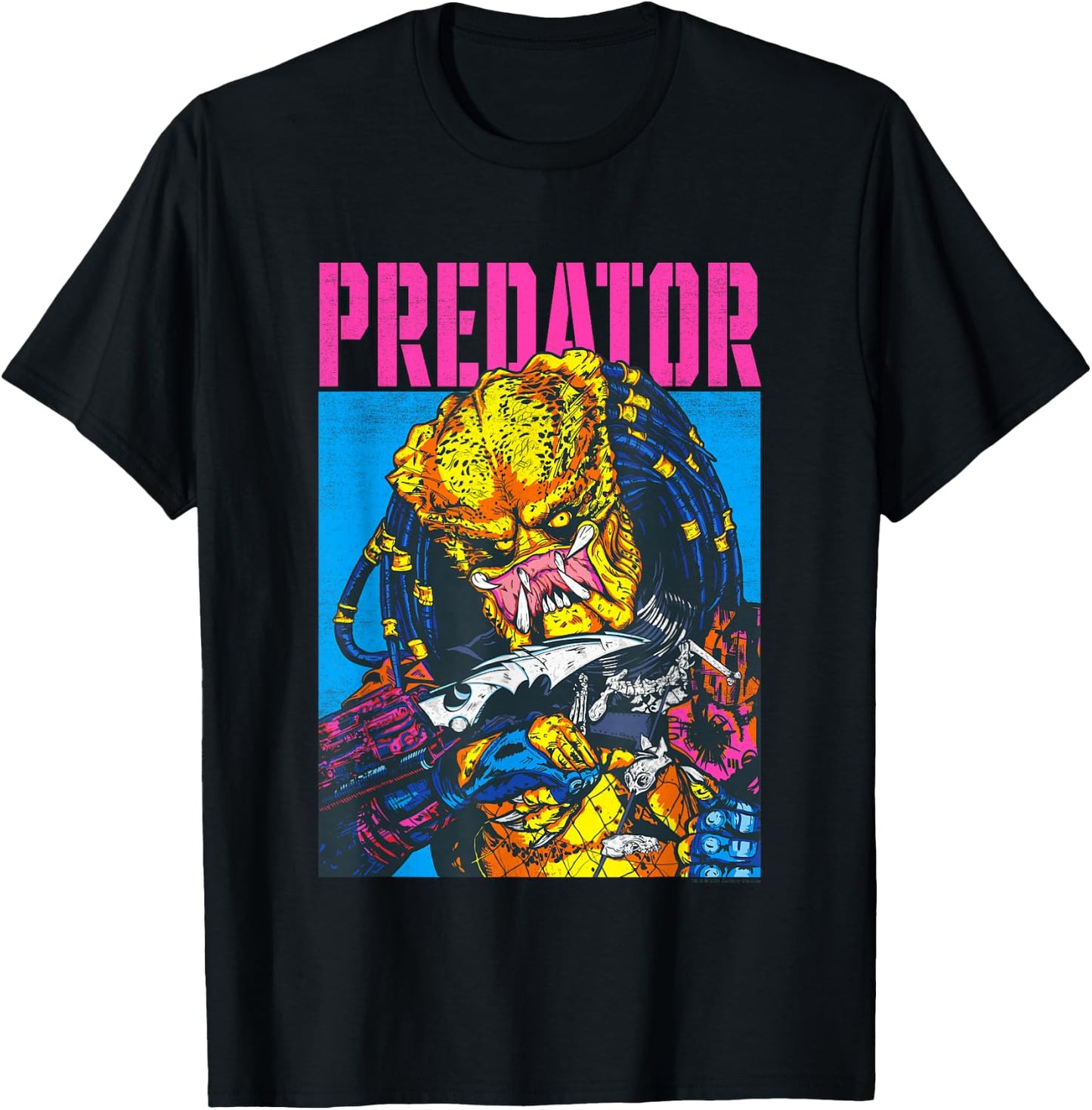 Aliens Iconic Epic Predator Retro Comic Big Chest Portrait T-Shirt - T-Shirt | Black