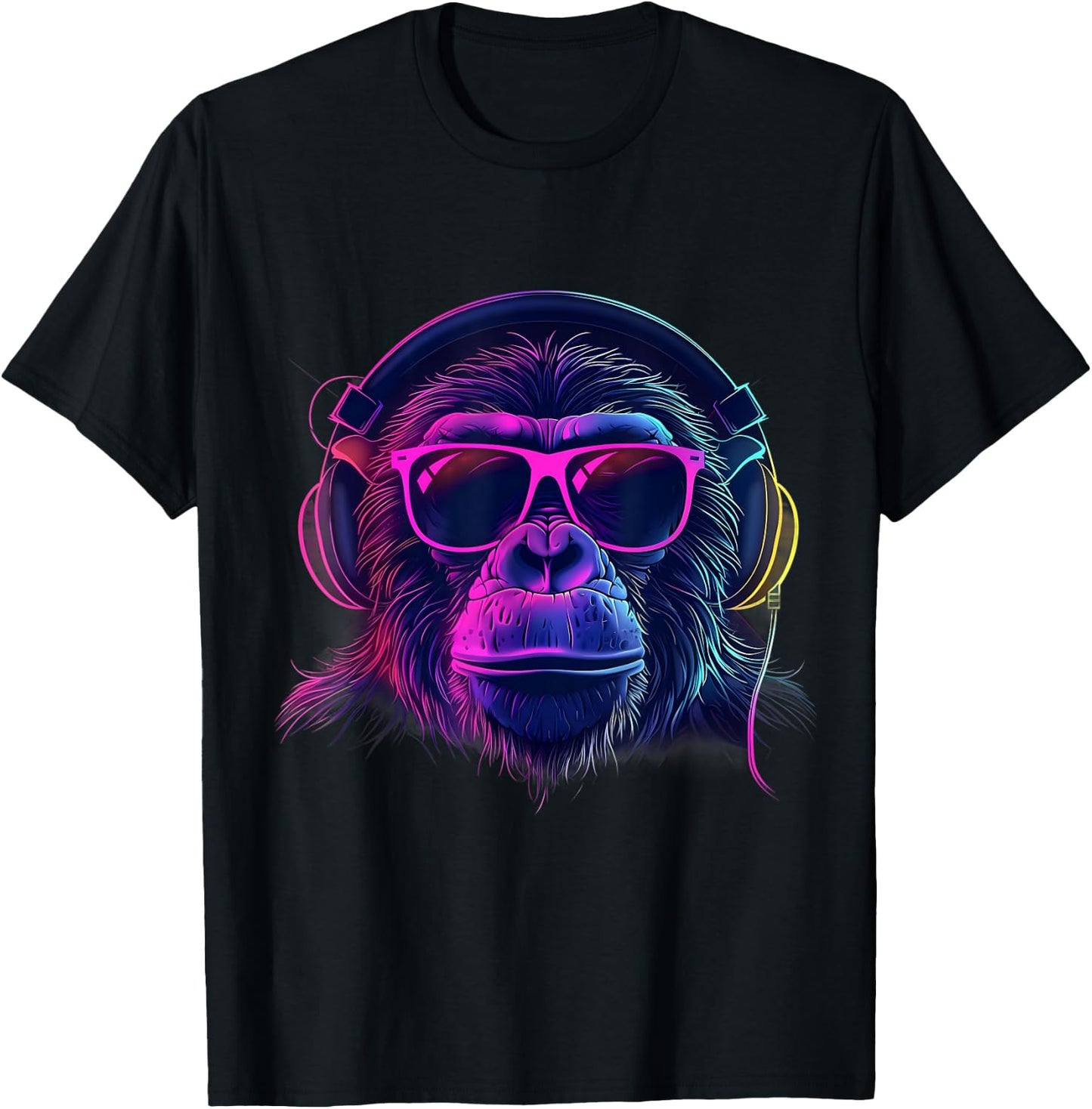 Monkey DJ Beatmaker Techno Music Headphones House Music T-Shirt - T-Shirt | Black