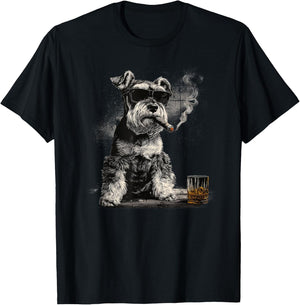 Schnauzer Dad Dog Sunglasses Father's Day Family T-Shirt - T-Shirt | Black