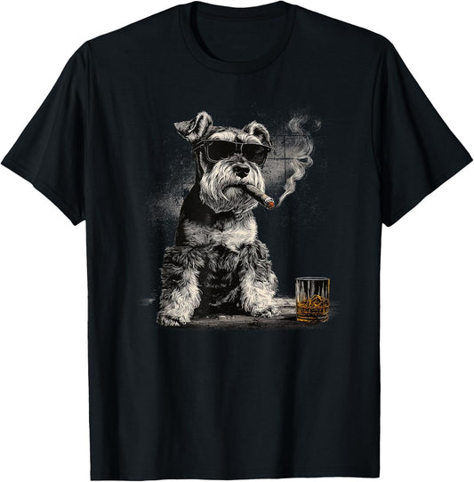 Schnauzer Dad Dog Sunglasses Father's Day Family T-Shirt - T-Shirt | Black