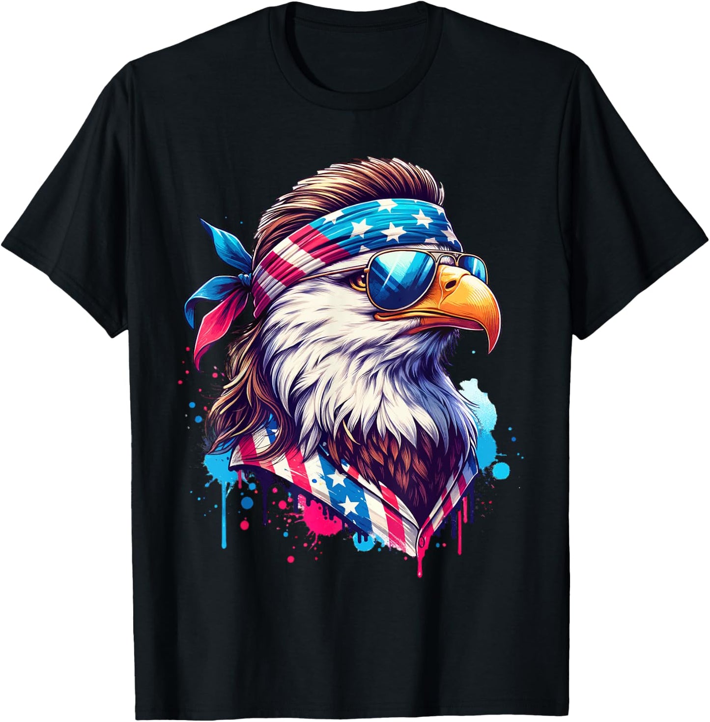4th of July Patriotic Funny Eagle July 4th USA Murica T-Shirt - T-Shirt | Black