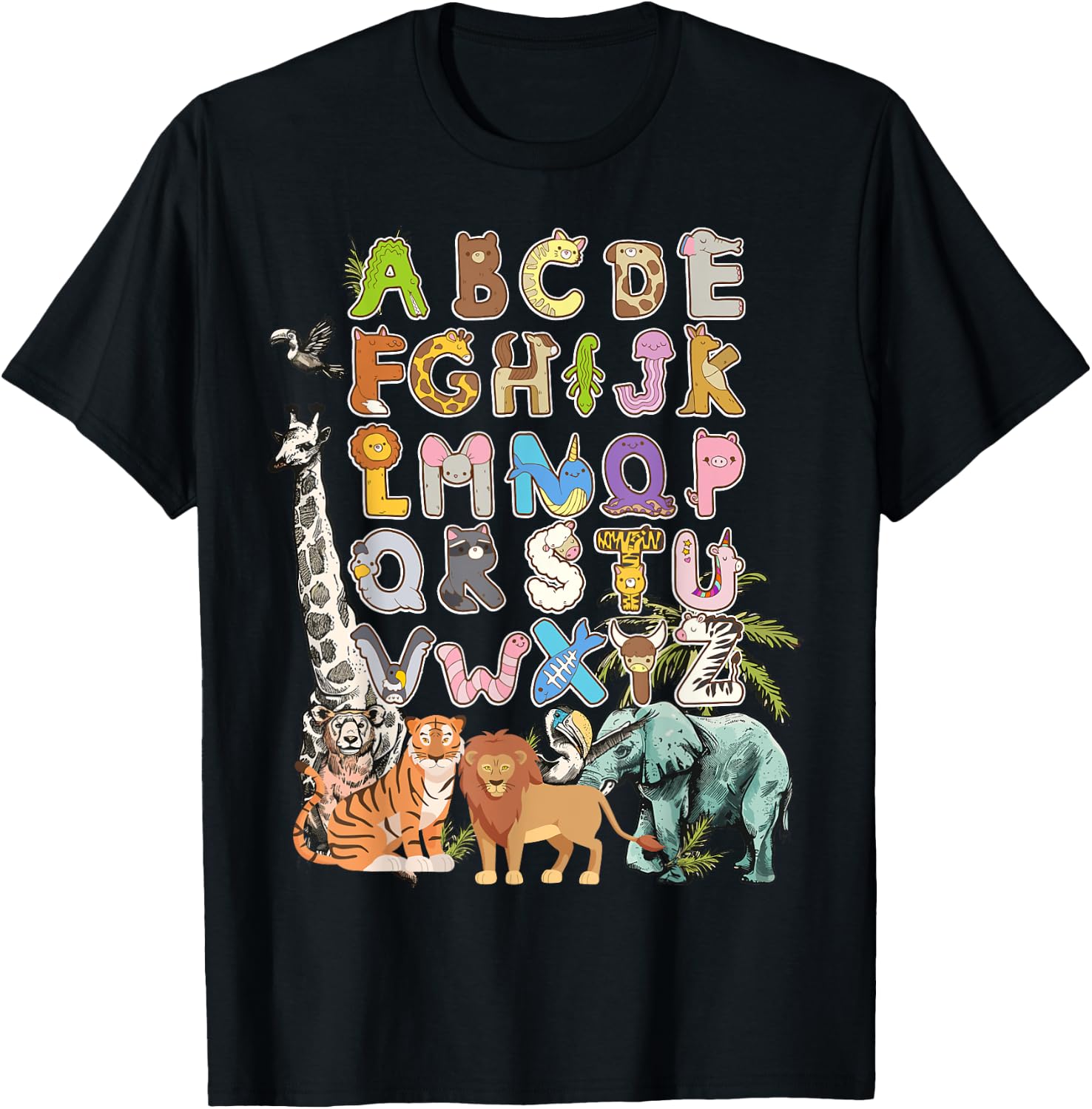 Forest Animals & Jungle Animal Idea For Kids & Animal Themed T-Shirt - T-Shirt | Black