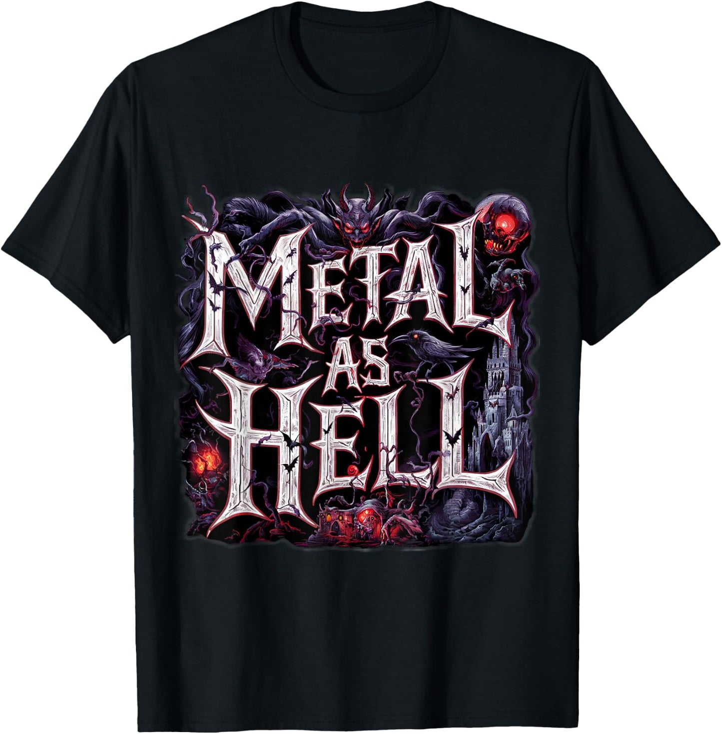 Metal As Hell Heavy Metal Music Quote T-Shirt - T-Shirt | Black