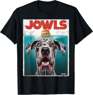 Merle Great Dane Jowls, Paws Top, Blue Eye Brown Dog Mom Dad Women Girls Kids T-Shirt - T-Shirt | Black