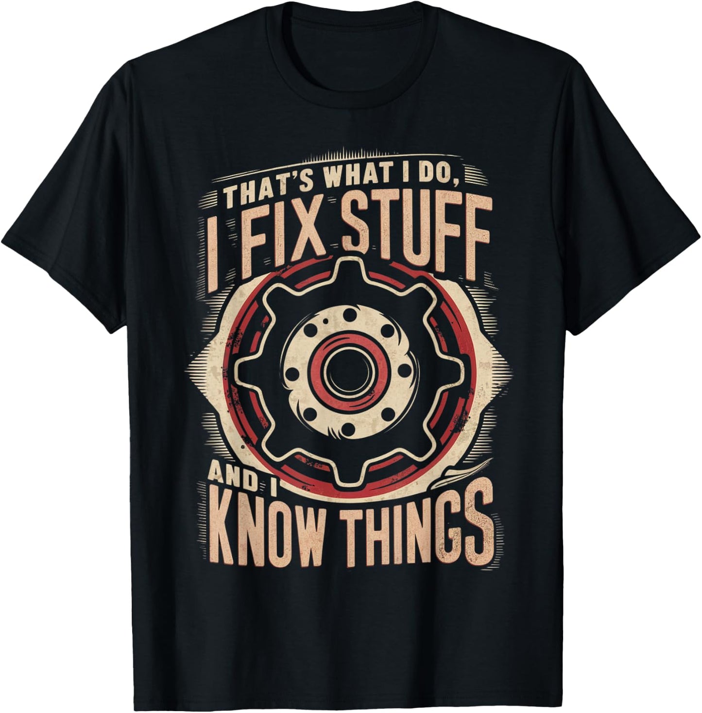 That's What I do I fix Stuff Vintage Mechanic Graphic T-Shirt - T-Shirt | Black