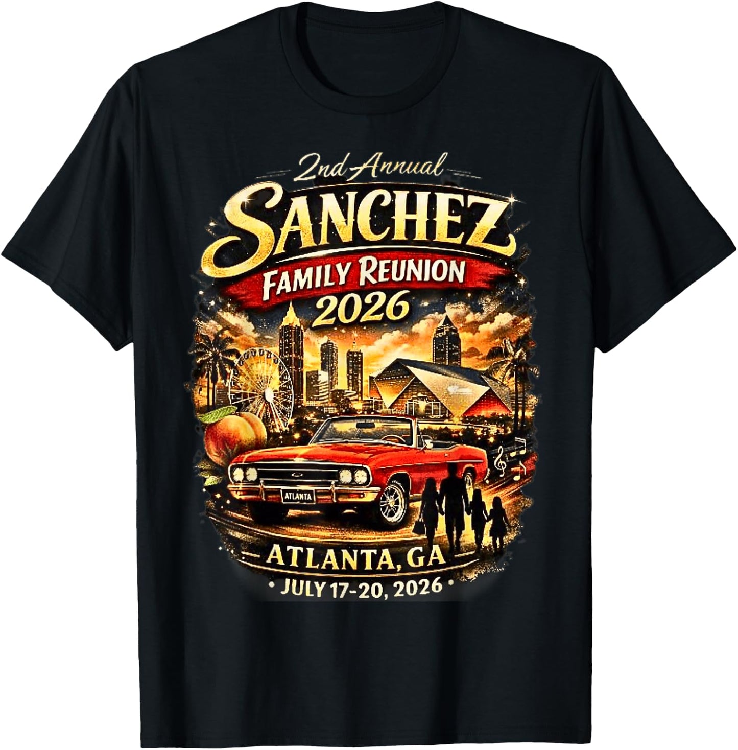 2nd Annual Sanchez Family Reunion 2026 T-Shirt - T-Shirt | Black