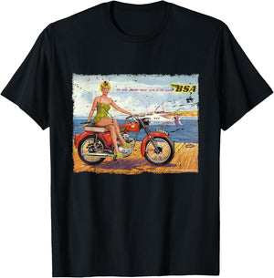 BSA C15 Star 1962 Motorcycle Dockside Ad T-Shirt - T-Shirt | Black