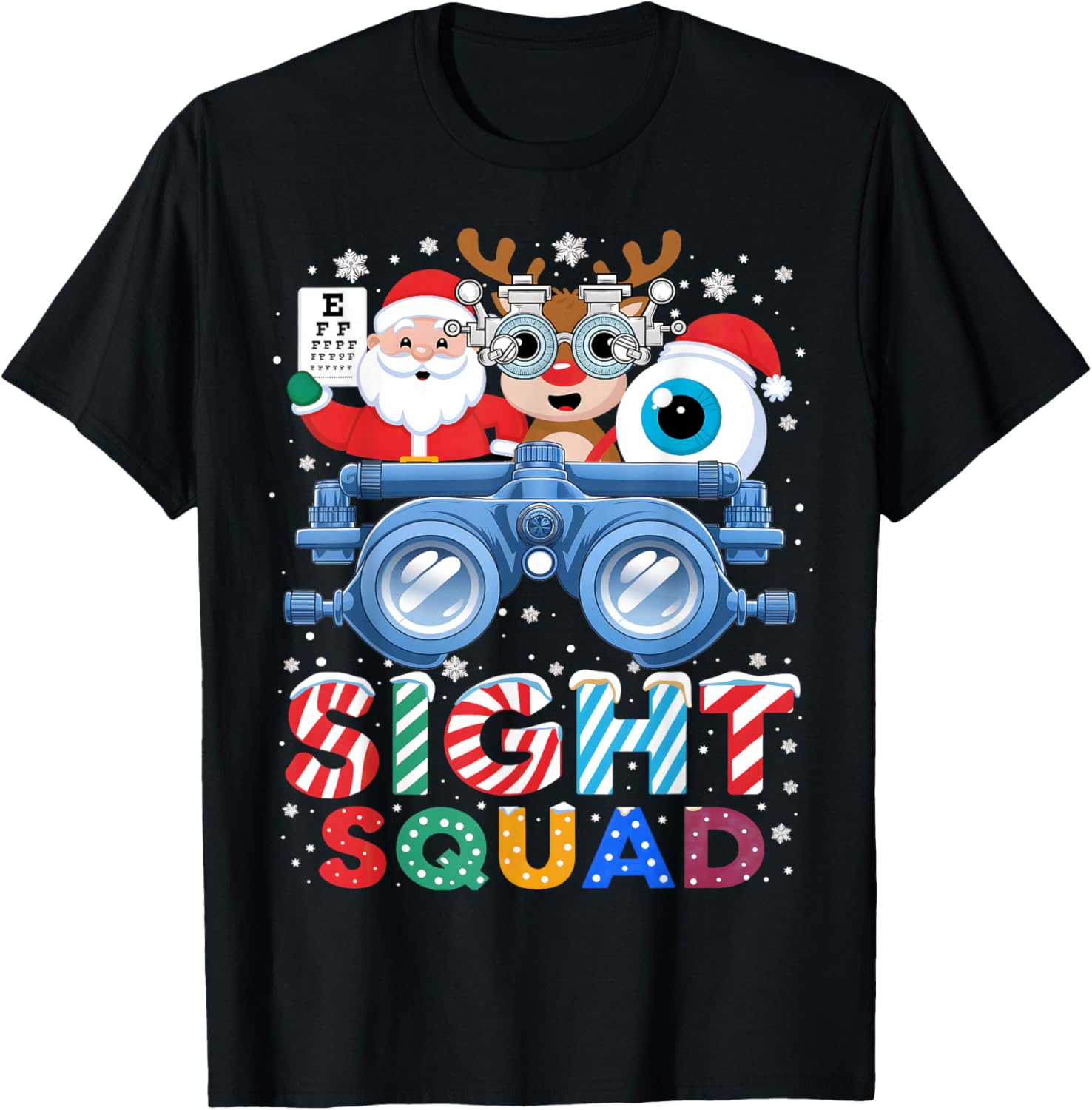 Sight Squad Christmas Optometrist Shirt Eye Doctor Optician T-Shirt - T-Shirt | Black
