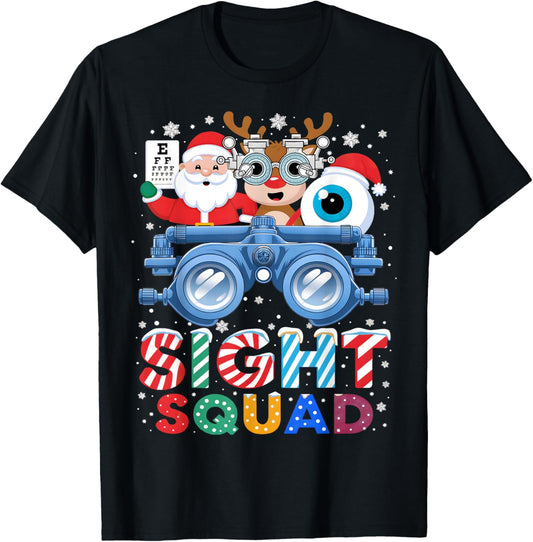 Sight Squad Christmas Optometrist Shirt Eye Doctor Optician T-Shirt - T-Shirt | Black