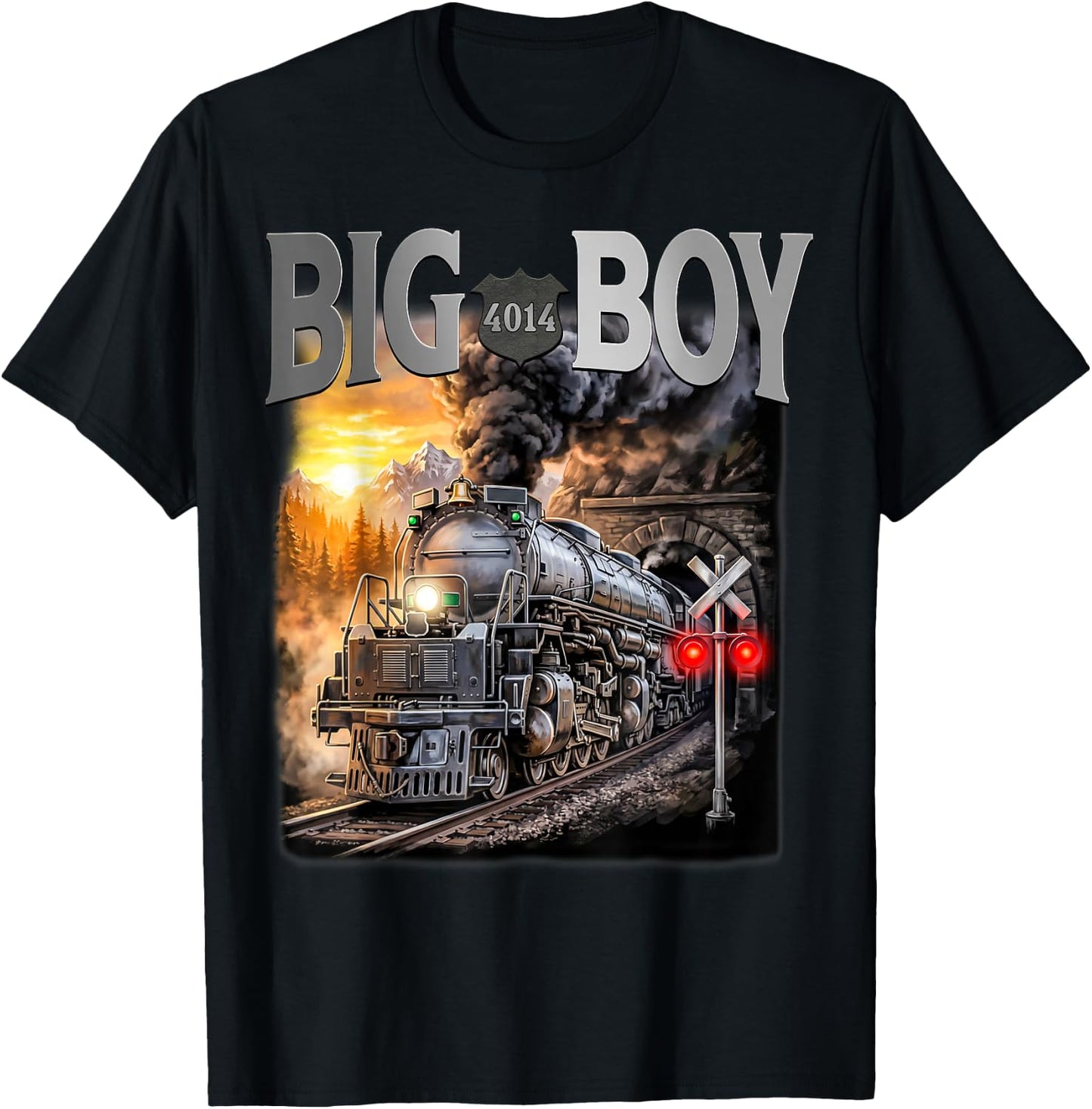 Big Boy 4014 Vintage Steam Locomotive Railroad Train Engine T-Shirt - T-Shirt | Black