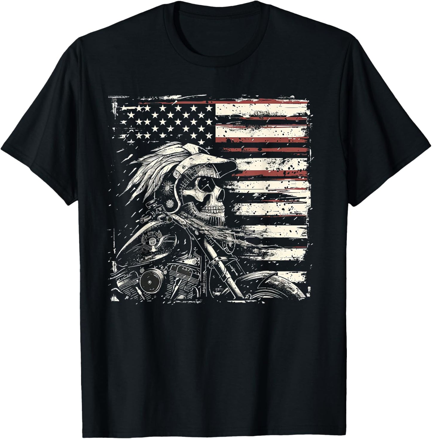 Native American Bikes Motorcycle Indian Bikers Old Classic T-Shirt - T-Shirt | Black