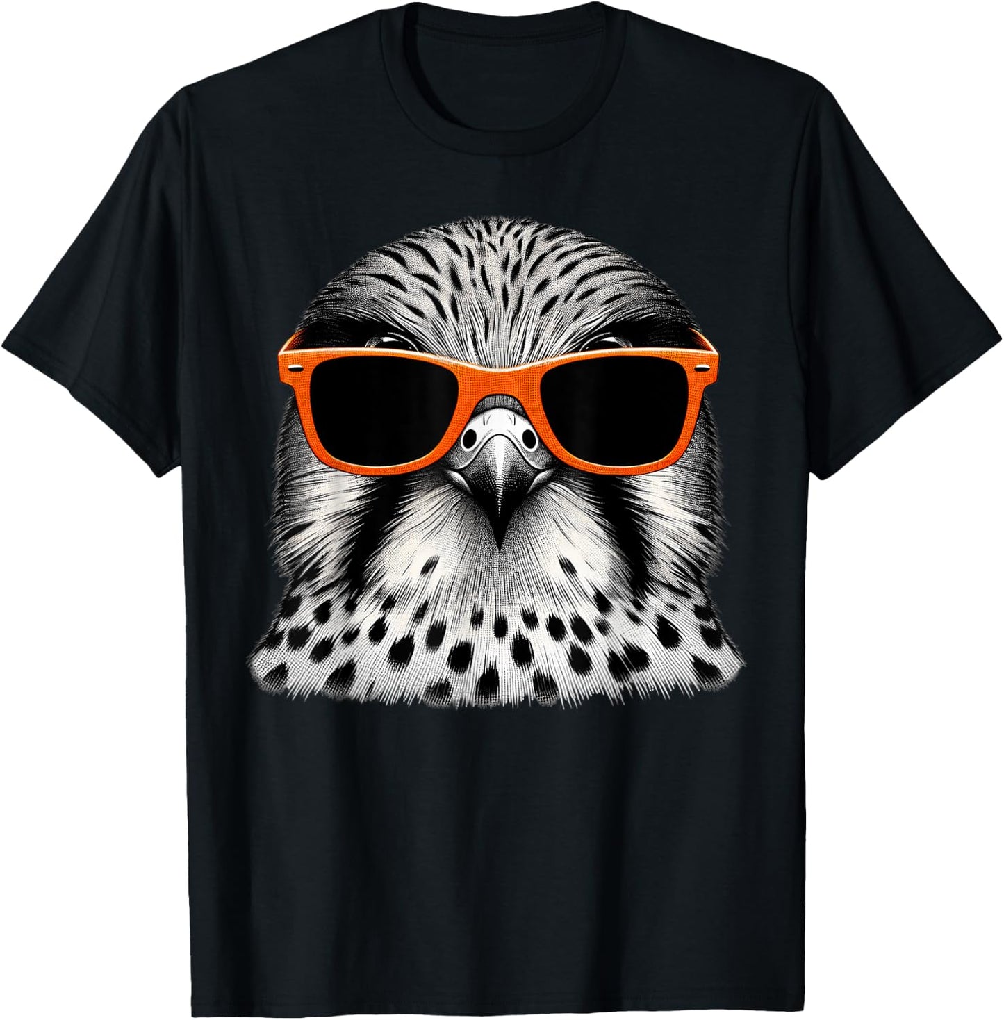 Cool Kestrel Bird Wearing Sunglasses Graphic Art T-Shirt - T-Shirt | Black