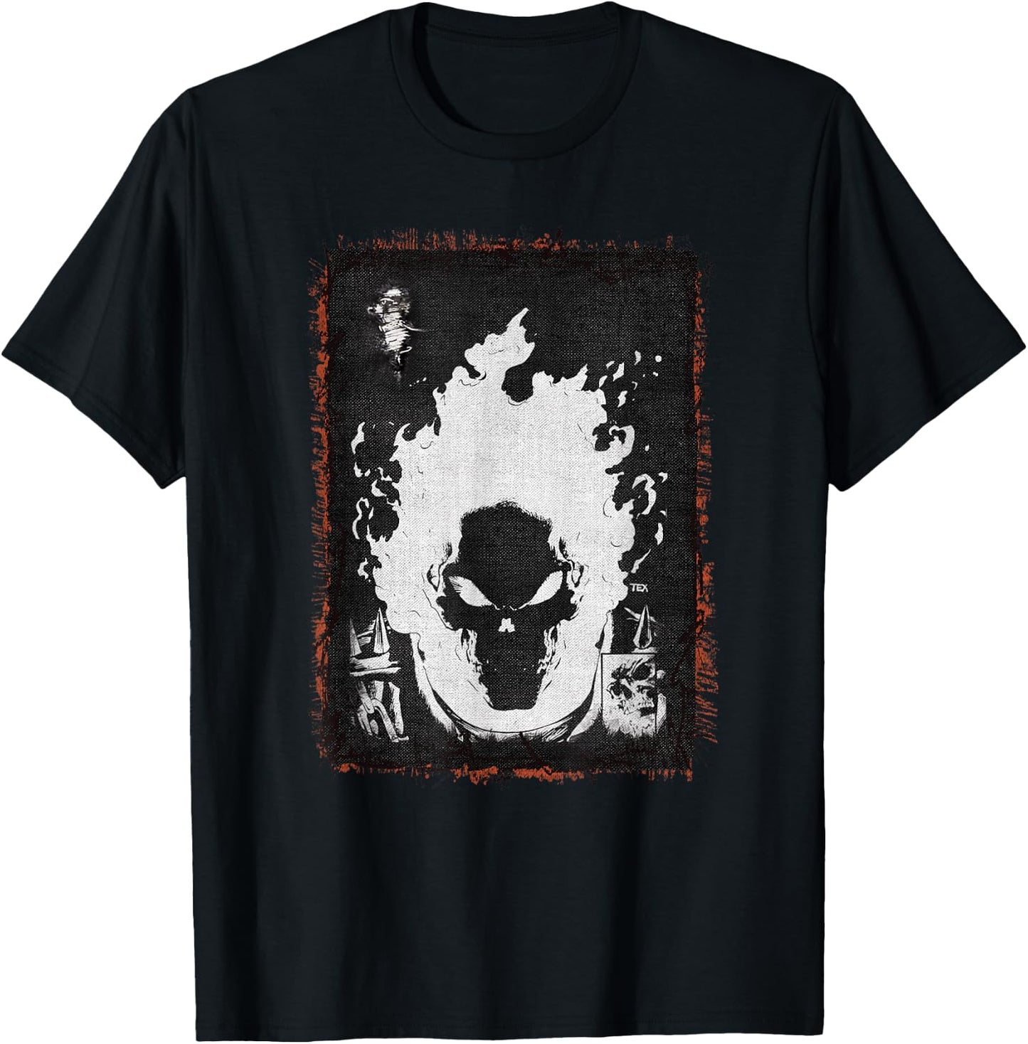 Marvel Ghost Rider Flaming Skull T-Shirt - T-Shirt | Black