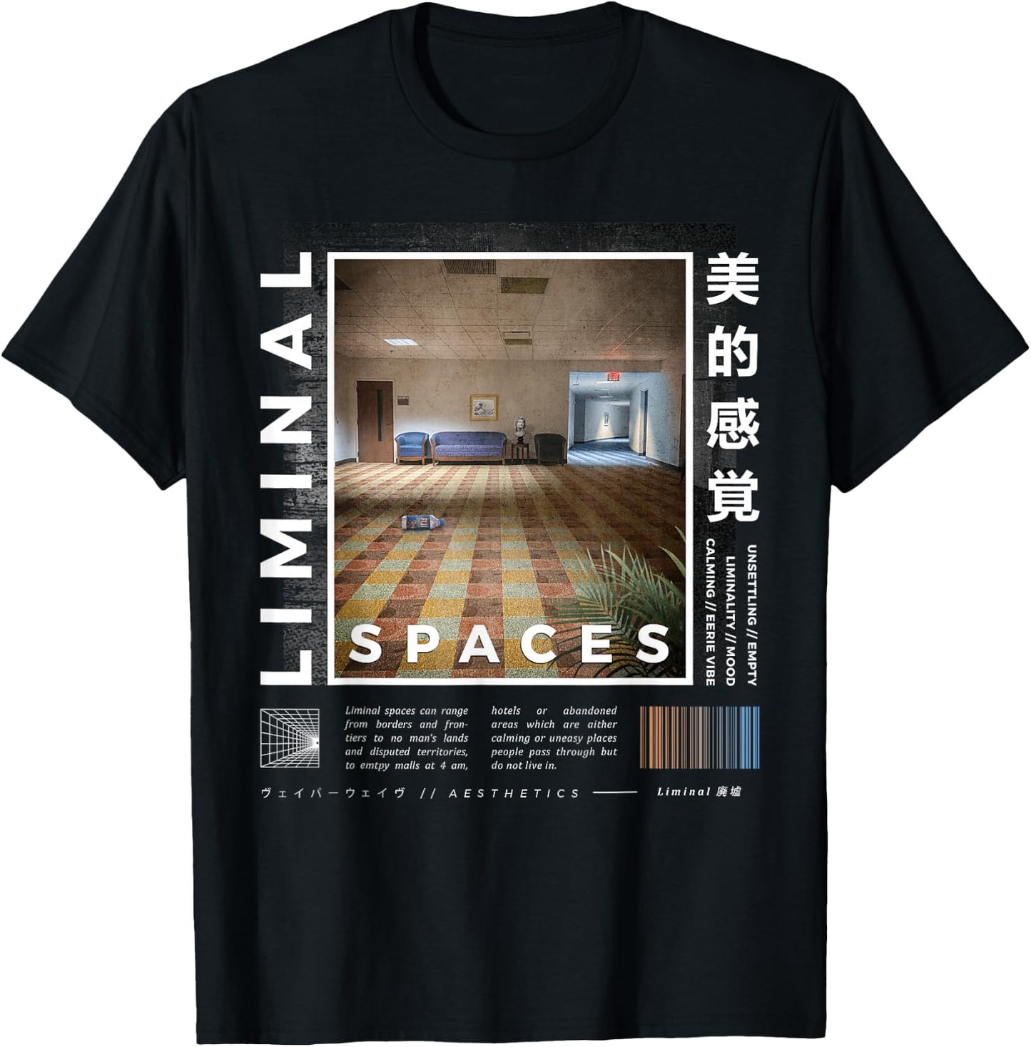 Liminal Spaces, Vaporwave, Retro T-Shirt - T-Shirt | Black