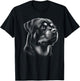 Proud Rottweiler Head in Realistic Drawing Style T-Shirt - T-Shirt | Black