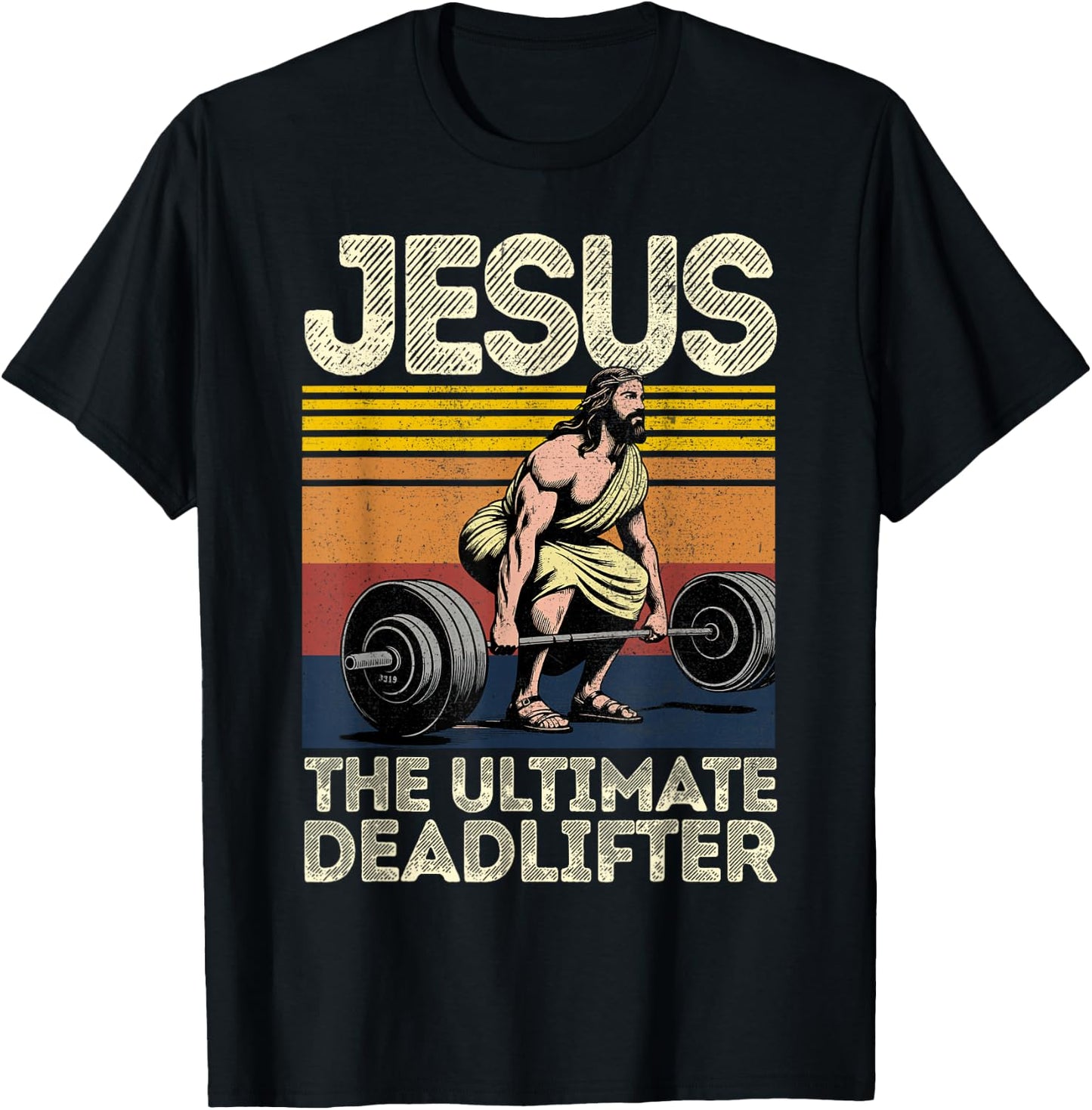 Vintage Jesus The Ultimate Deadlifter Funny Christian Gym T-Shirt - T-Shirt | Black