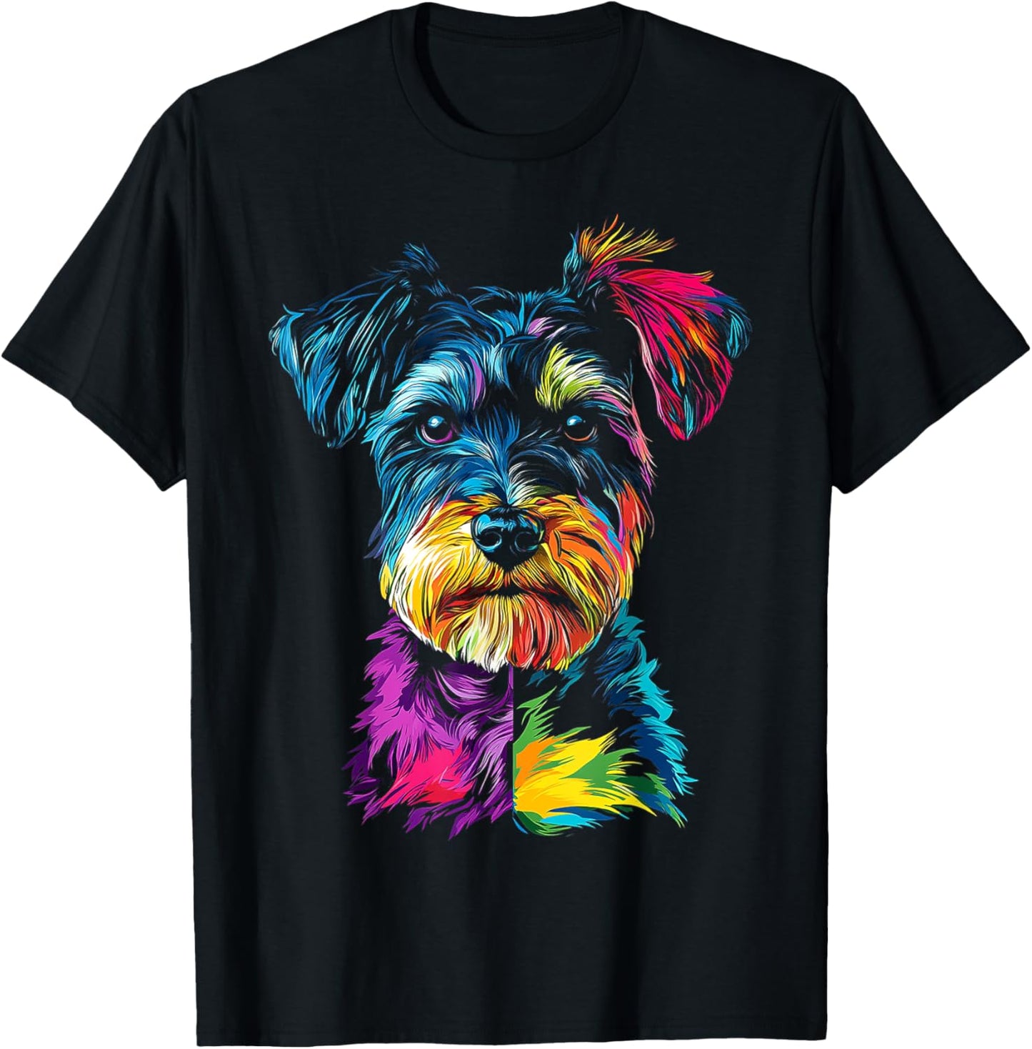 Schnauzer Dog Motif Pet Art Schnauzer T-Shirt - T-Shirt | Black