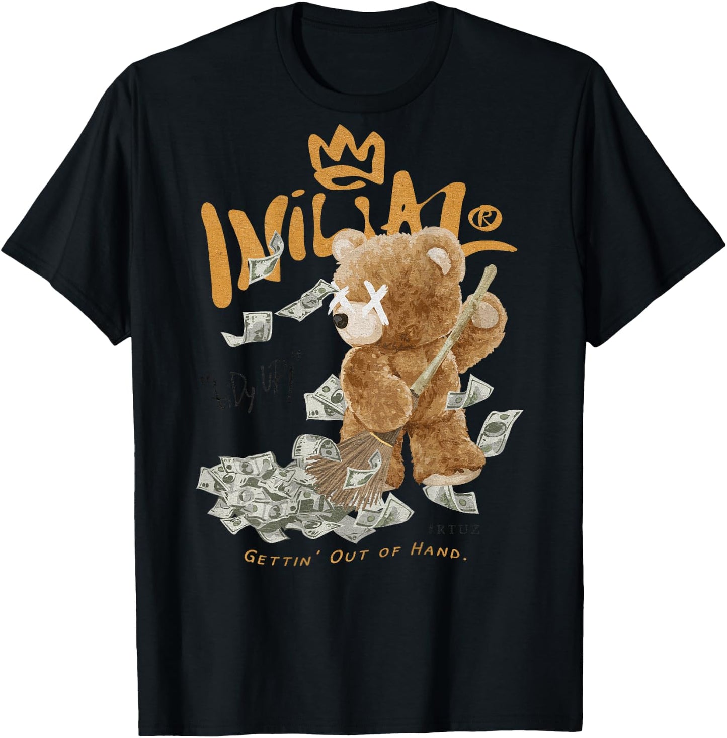 Back Print Aesthetic Streetwear Fashion Women Men Teddy Bear T-Shirt - T-Shirt | Black
