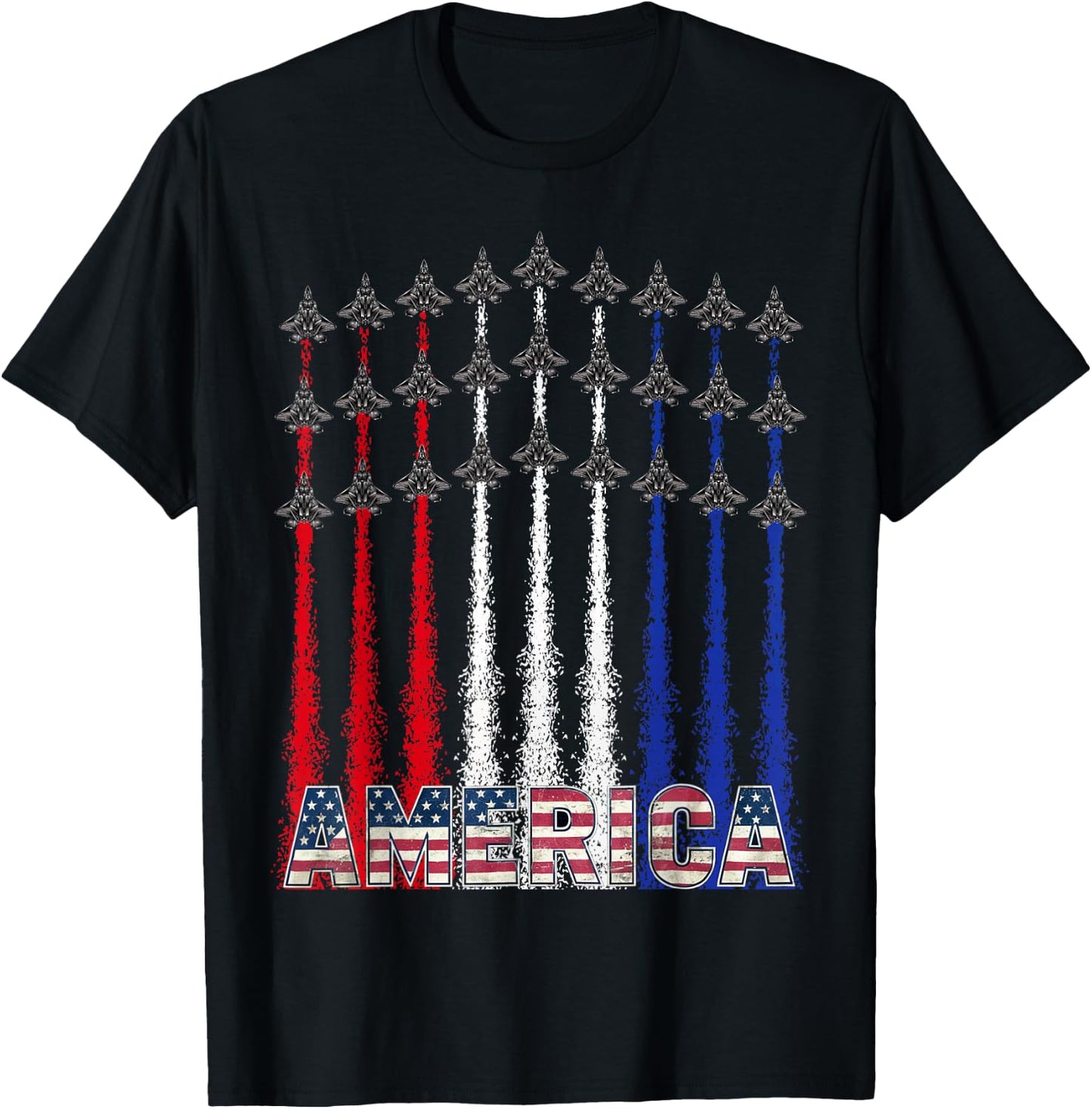 Patriotic Shirts For Boys Jet 4th Of July Shirts USA T-Shirt - T-Shirt | Black