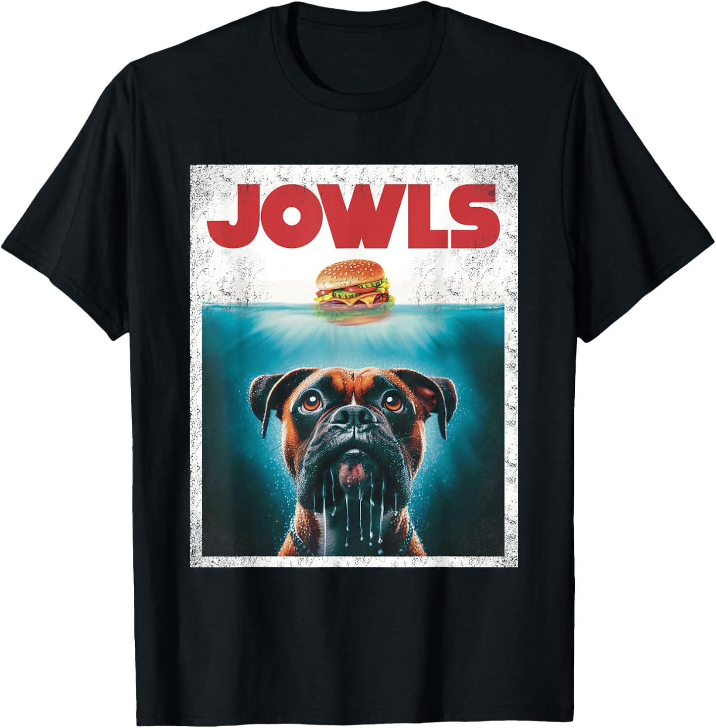 Funny Boxer Brown Brindle Jowls Burger, Wigglebutt Dog Mom Men Women Girls Kids T-Shirt - T-Shirt | Black
