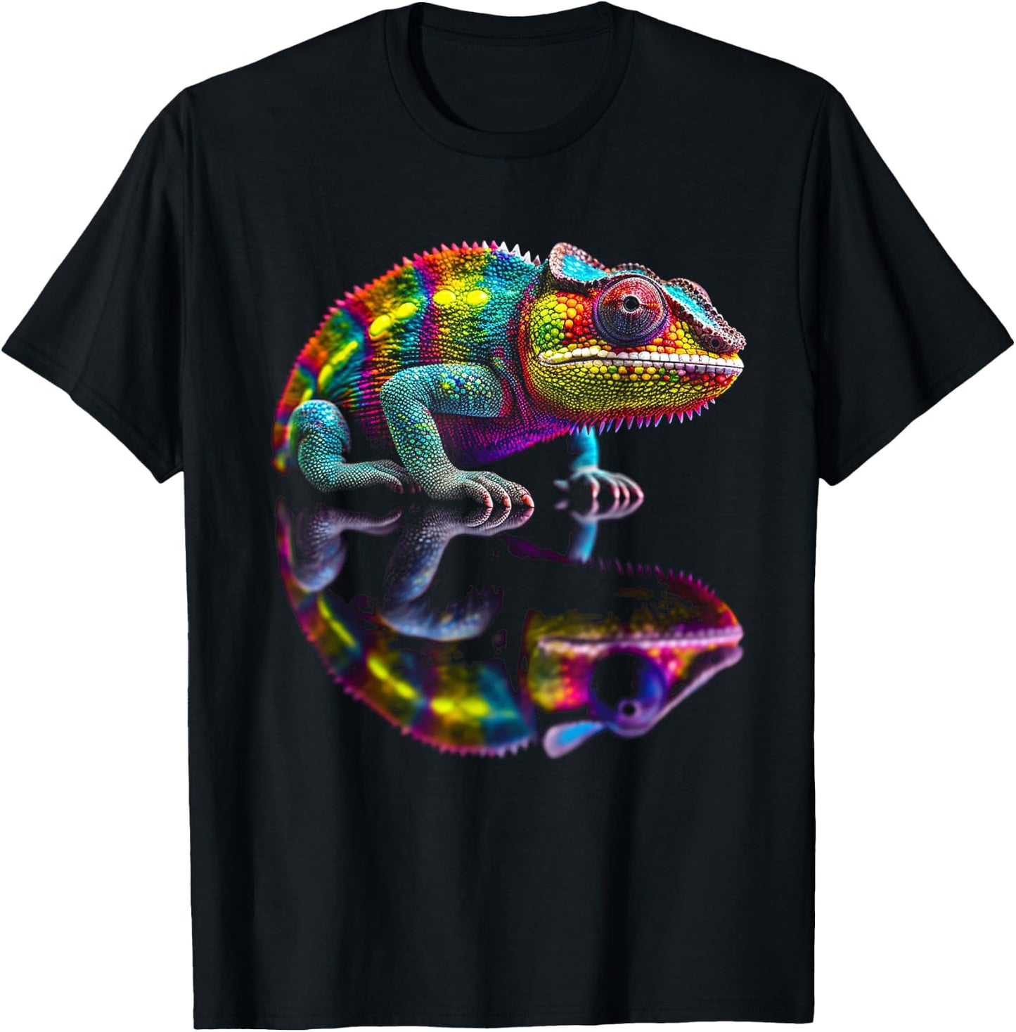 Chameleon Animal Graphic Illustration Chameleon T-Shirt - T-Shirt | Black