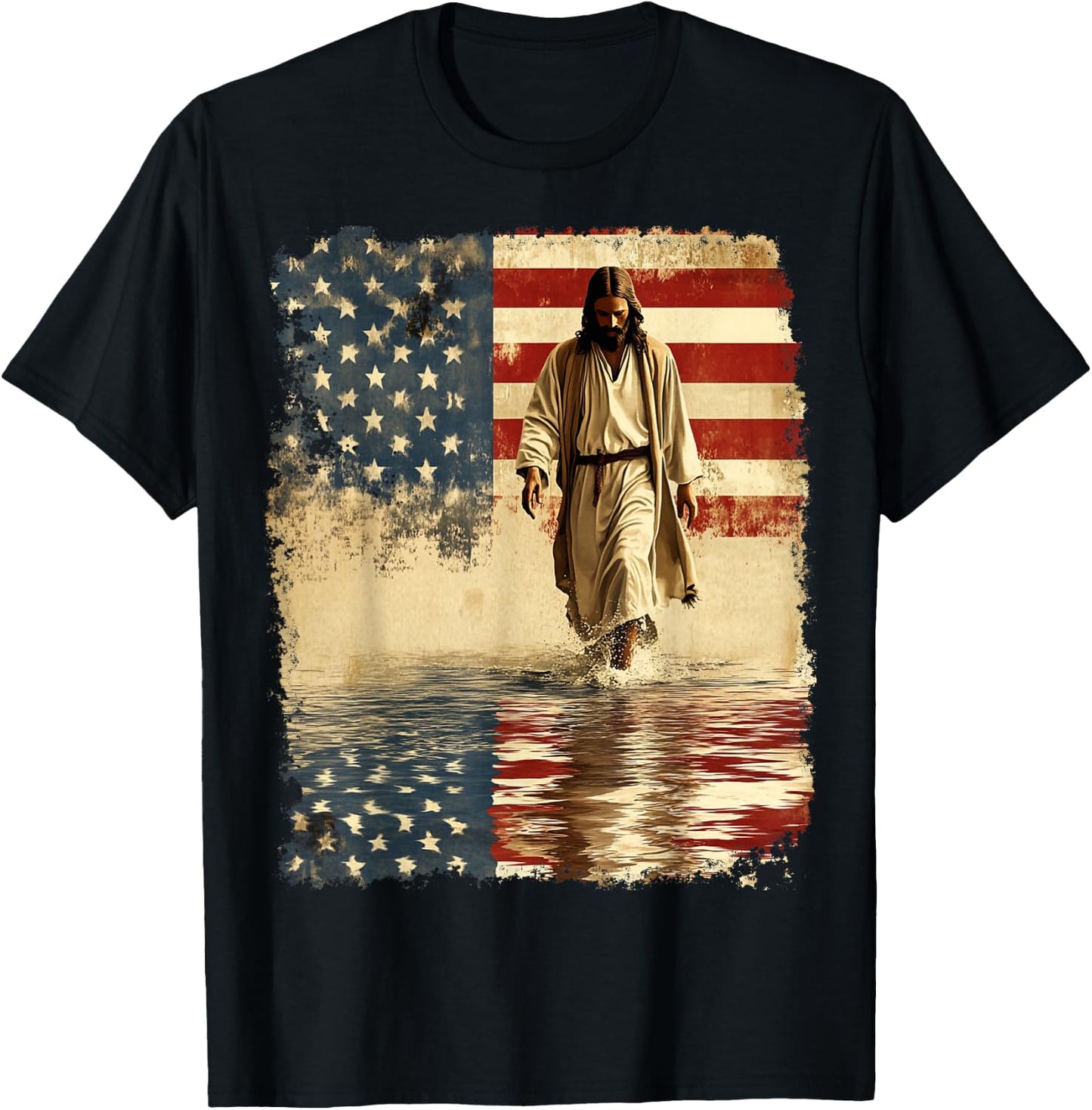 USA Jesus Christ T-Shirt - T-Shirt | Black