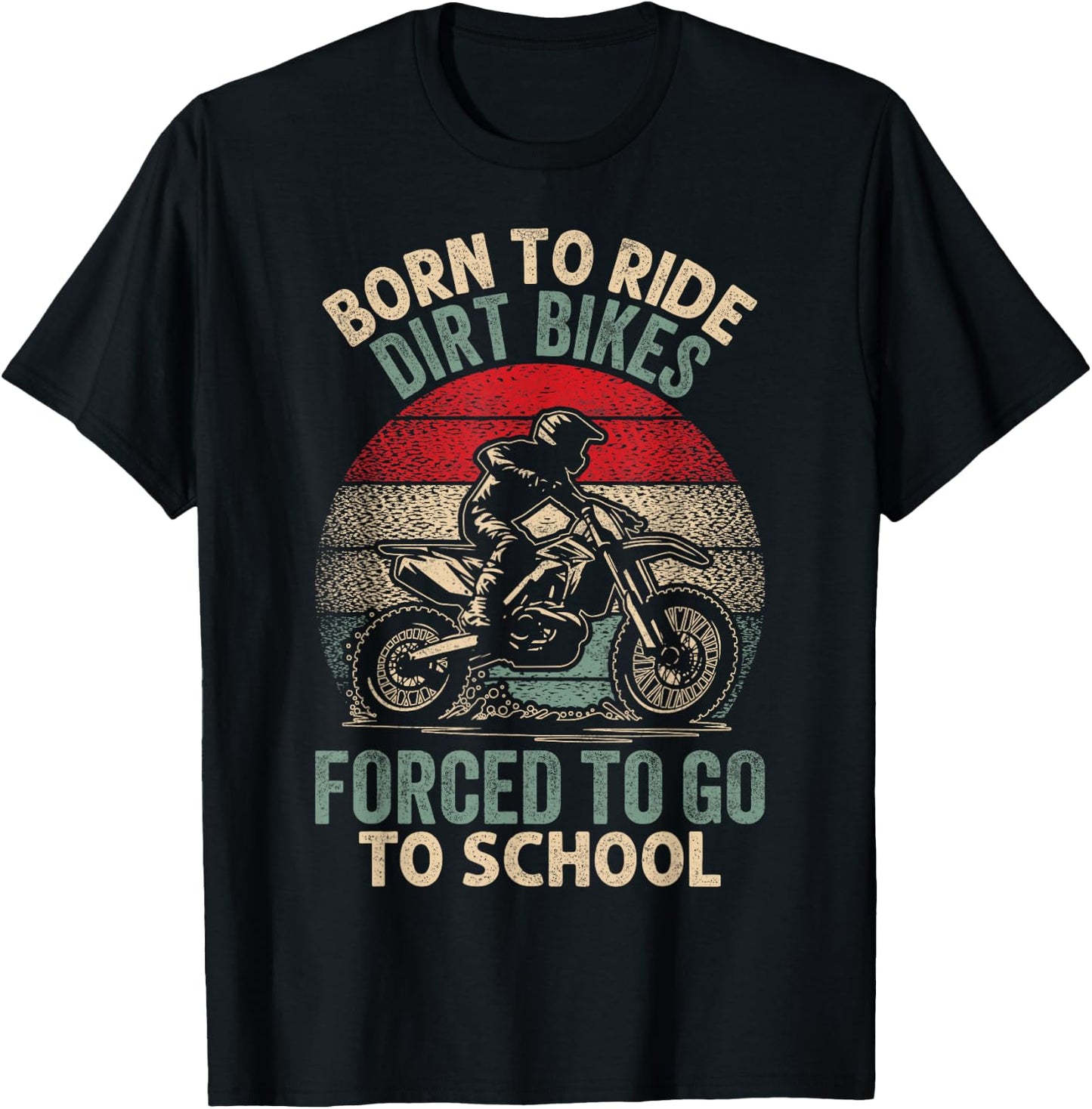 Cool Dirt Bike Art For Kids Men Motocross Dirtbike Rider T-Shirt - T-Shirt | Black