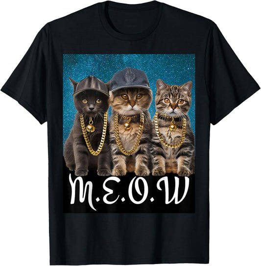 90s Gangster Rap Cat Hip Hop Retro T-Shirt - T-Shirt | Black